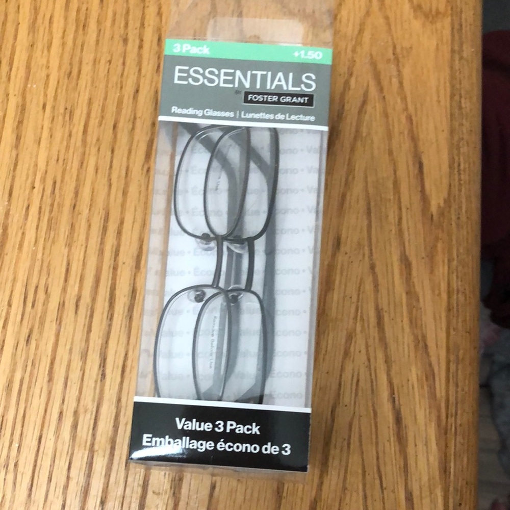 Foster Grant Essentials Black Reading Glasses Two pack